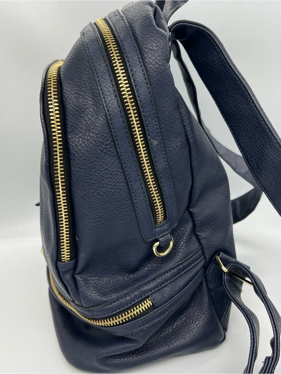 Steve Madden Navy Backpack with Gold Hardware